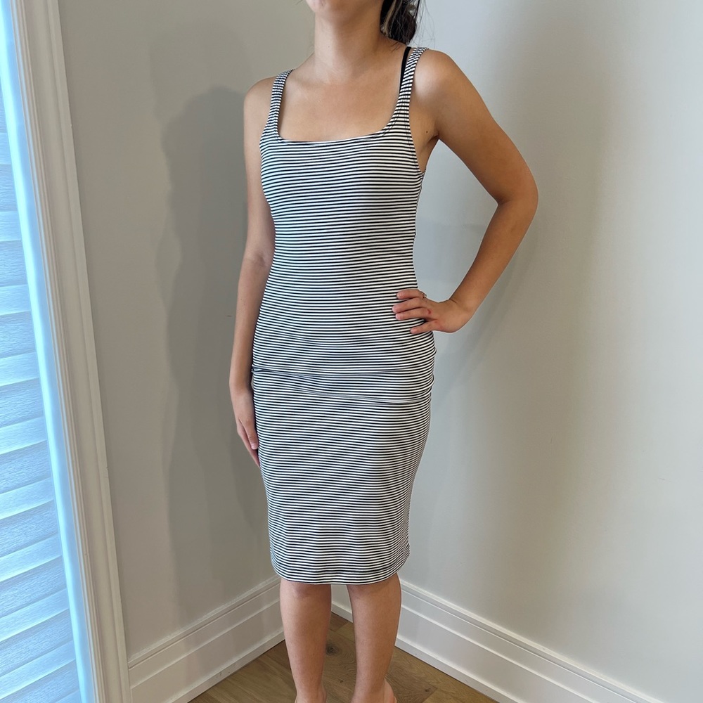 Zara striped midi dress